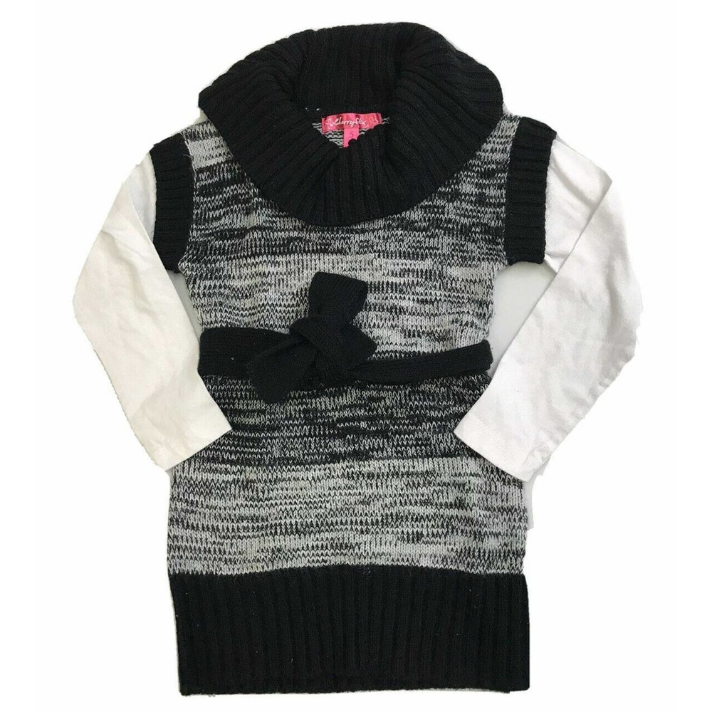 Cherry Stix Girls Black Belted Sweater size 5 Orig.$39 NWT